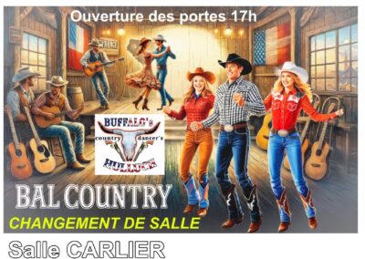 Affiche du bal de country pour le téléthon 2025