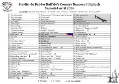 liste des danses pour le bal du 04/04/26